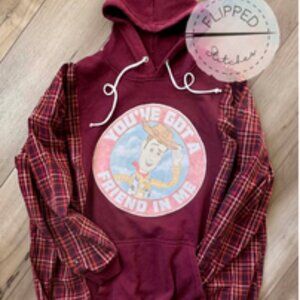 Upcycled You've got a friend in me Toy Story - Flipped Stitches Hoodie